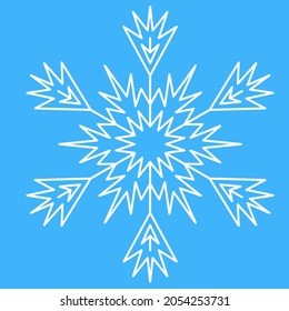 Copo de nieve de hielo blanco para diseño, patrón de cristal único, ilustración vectorial