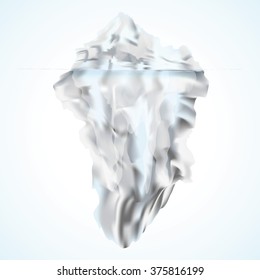 White iceberg in the cold ocean