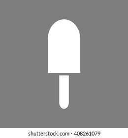 White ice-cream icon vector illustration. Gray background