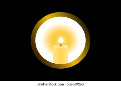 white icon candle in the window