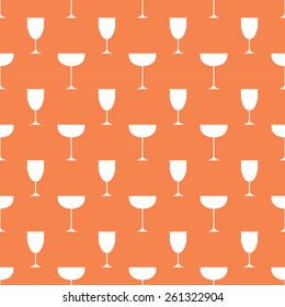 white icon glass  pattern on orange  background