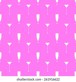 white icon glass  pattern on pink  background