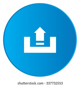 A White Icon Isolated on a Blue Button - Upload