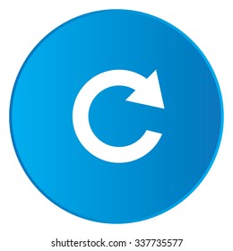 A White Icon Isolated on a Blue Button - Refresh
