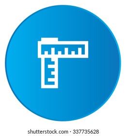A White Icon Isolated on a Blue Button - Ruler