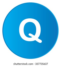A White Icon Isolated on a Blue Button - Q