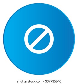 A White Icon Isolated on a Blue Button - Stop Sign