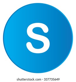A White Icon Isolated on a Blue Button - S