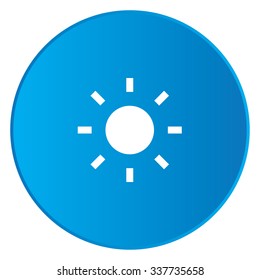A White Icon Isolated on a Blue Button - Sun