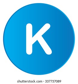 A White Icon Isolated on a Blue Button - K