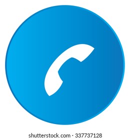 A White Icon Isolated on a Blue Button - Phone