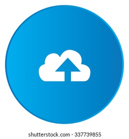 A White Icon Isolated on a Blue Button - Cloud
