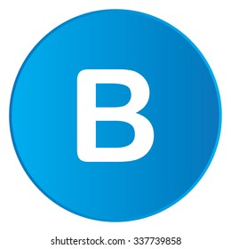 A White Icon Isolated on a Blue Button - B