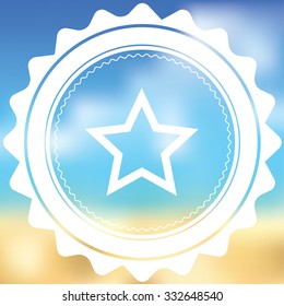 A White Icon Isolated on a Blurred Background - Star