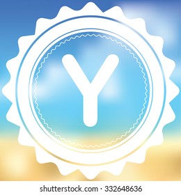 A White Icon Isolated on a Blurred Background - Y