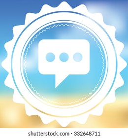 A White Icon Isolated on a Blurred Background - Speech Bubble