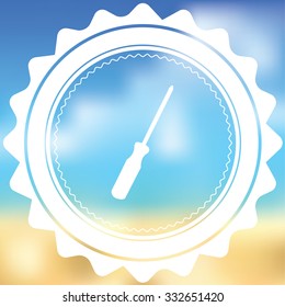 A White Icon Isolated on a Blurred Background - Screwdriver