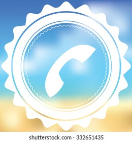 A White Icon Isolated on a Blurred Background - Phone