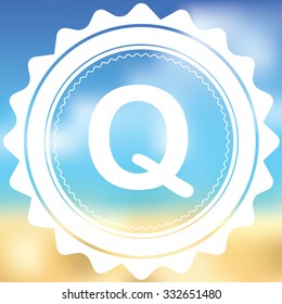 A White Icon Isolated on a Blurred Background - Q