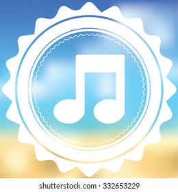 A White Icon Isolated on a Blurred Background - Musical Note