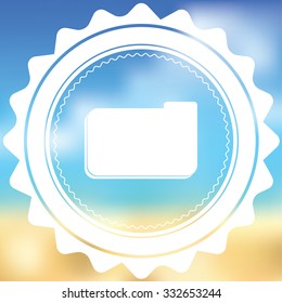 A White Icon Isolated on a Blurred Background - Folder
