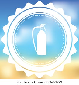 A White Icon Isolated on a Blurred Background - Fire Extinguisher