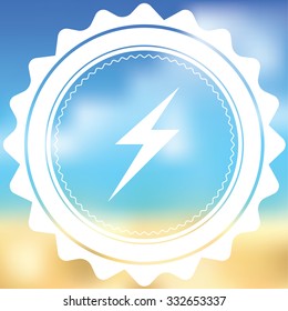 A White Icon Isolated on a Blurred Background - Lightning Bolt