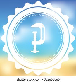 A White Icon Isolated on a Blurred Background - G Clamp