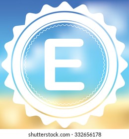 A White Icon Isolated on a Blurred Background - E