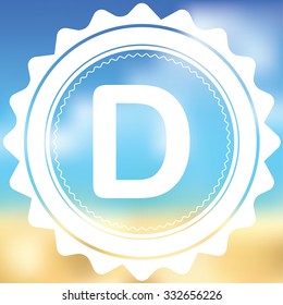 A White Icon Isolated on a Blurred Background - D