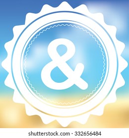 A White Icon Isolated on a Blurred Background - Ampersand