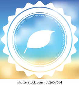 A White Icon Isolated on a Blurred Background - Leaf