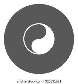 A White Icon Isolated on a Grey Background - Yin Yang