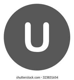 A White Icon Isolated on a Grey Background - U