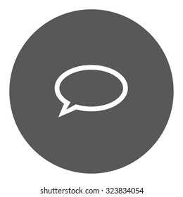 A White Icon Isolated on a Grey Background - Speech Bubble
