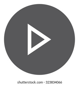 A White Icon Isolated on a Grey Background - Play