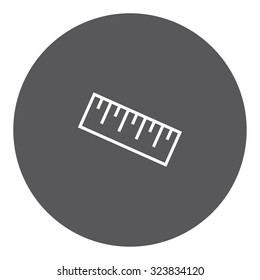 A White Icon Isolated on a Grey Background - Ruler