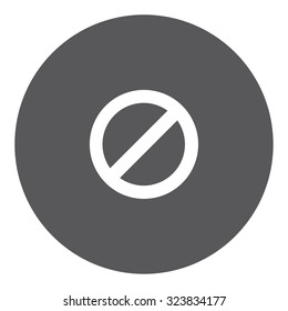 A White Icon Isolated on a Grey Background - No Entry Sign