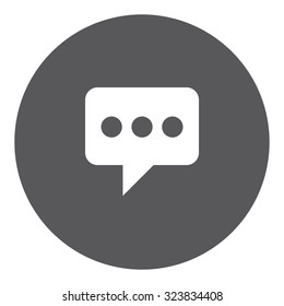 A White Icon Isolated on a Grey Background - Speech Bubble with Dots