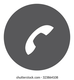 A White Icon Isolated on a Grey Background - Phone