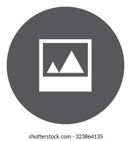 A White Icon Isolated on a Grey Background - Picture