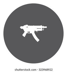 A White Icon Isolated on a Grey Background - MAchine Gun