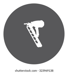 A White Icon Isolated on a Grey Background - Nailgun