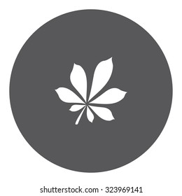 A White Icon Isolated on a Grey Background - Leaf2