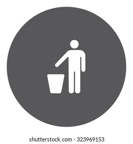 A White Icon Isolated on a Grey Background - ManBin