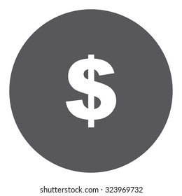 A White Icon Isolated on a Grey Background - Dollar