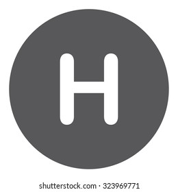 A White Icon Isolated on a Grey Background - H