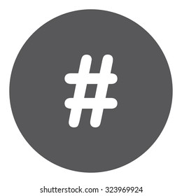 A White Icon Isolated on a Grey Background - Hashtag
