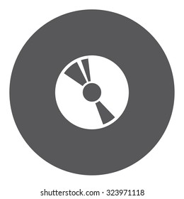 A White Icon Isolated on a Grey Background - CD