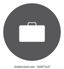 A White Icon Isolated on a Grey Background - Briefcase